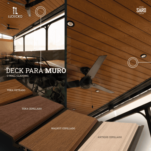 Plafón WPC extruido instalado en interior moderno